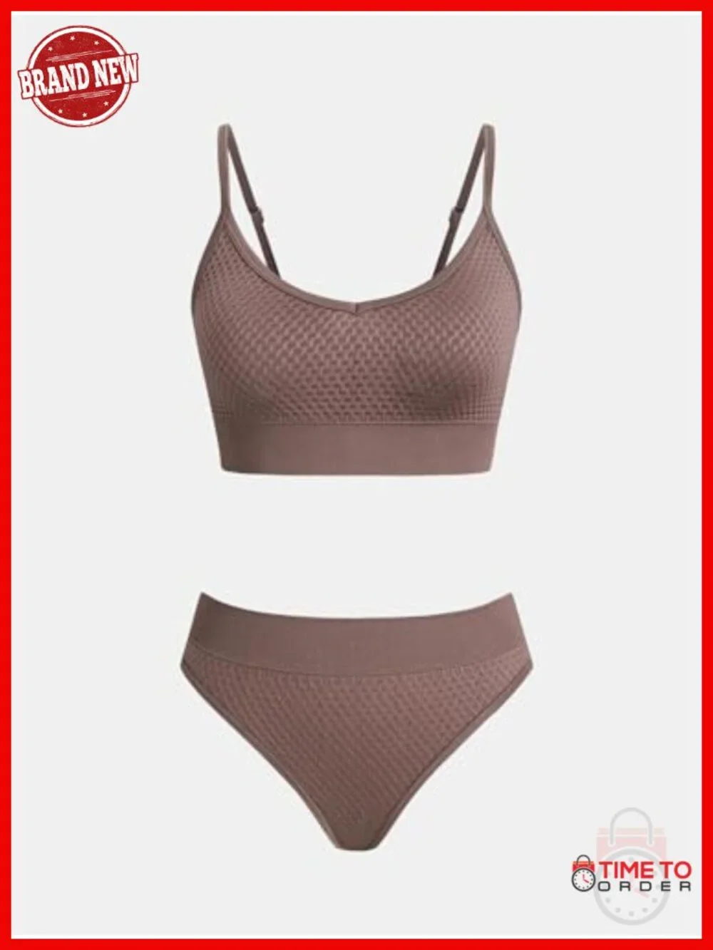 Two Piece Bikini Set Sporty Mid Rise Scoop Neck Adjustable Spaghetti Straps
